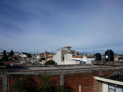 View of Izta and Popo from my rooftop in Apizaco