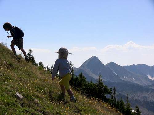 Hiking up Twin Peaks in Wasatch by 4 and 6 year girls @ 10500ft IMG_0890