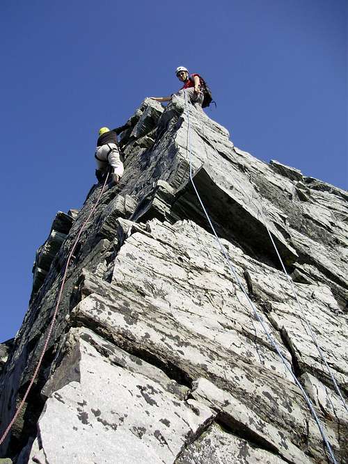 Climbing on the NW Ridge of Mount Sir Donald