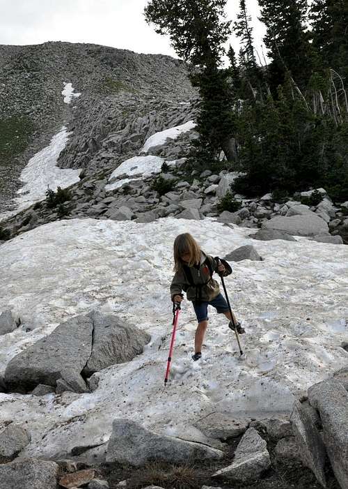 Yunona descending from Little Matterhorn_July 09