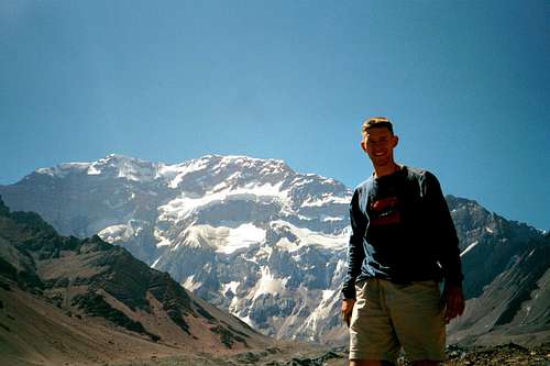 Posing In Front of Aconcagua's South Face