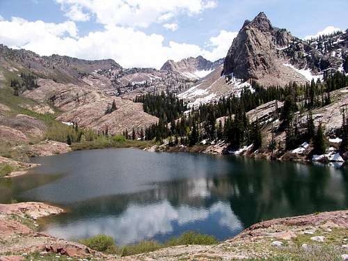 Sundeal Peak from Lake Blanche 9000ft Big cottonwood Utah 