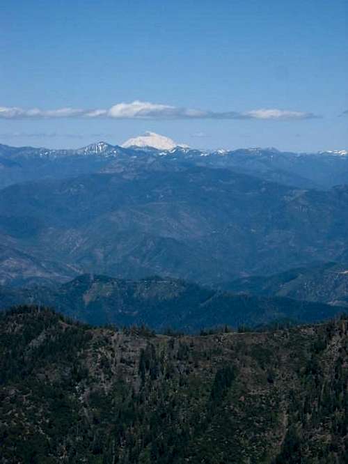 Close-up (zoom) of Mt. Shasta...