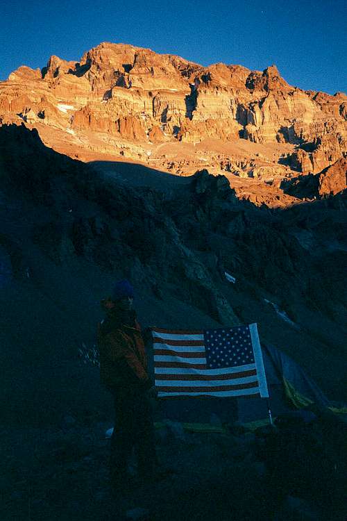 Stars and Stripes Under Aconcagua