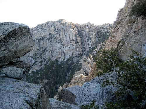 View from between pinnacles