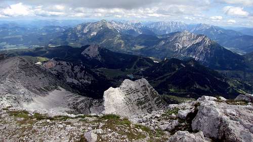 View to Wurzer Alm from summit of Warschenenck