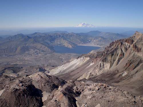 Mount Rainier and Spirit Lake from the Crater Rim