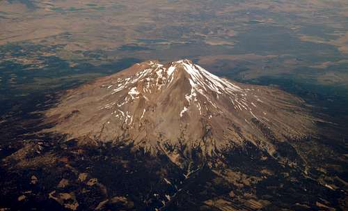 Mt Shasta South Side from 36,000 ft
