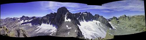 Pano of the Palisade Traverse from Mt Gayley