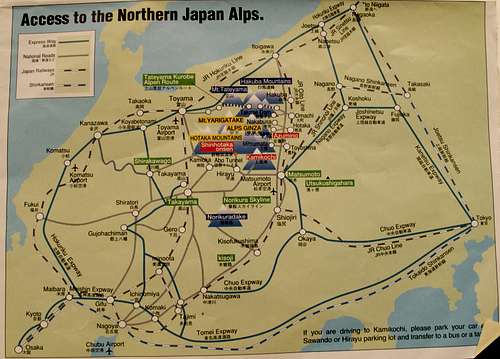 Japan Alps Area Map
