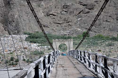 A suspension bridge on Askole Road