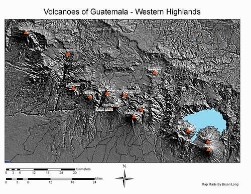 Topographical Maps for Guatemalan Volcanoes