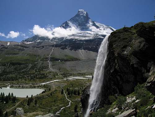 Matterhorn and Scenic waterfall