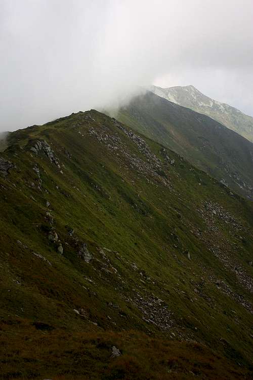 Ridge in clouds