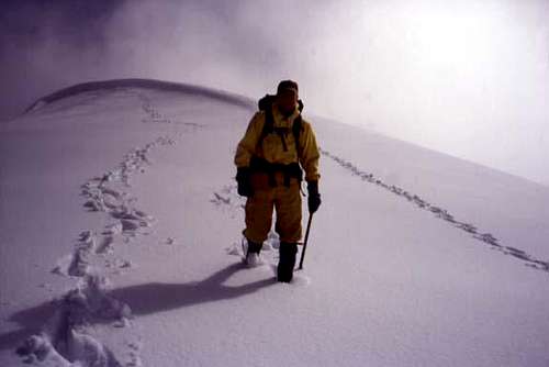 Descending from the summit...