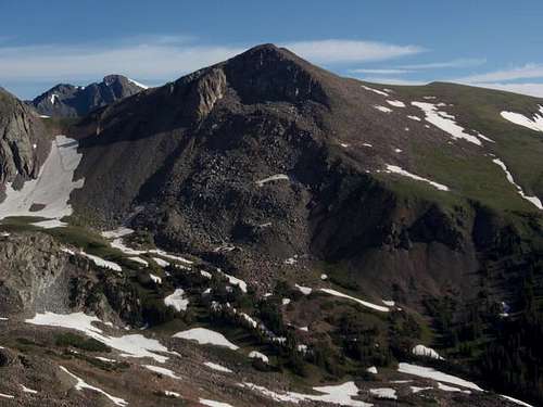'Never Summer Peak' from the unnamed peak east of Howard Mountain