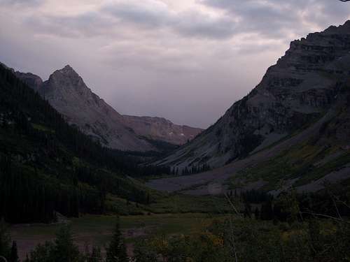The Maroon Bells and Pyramid Peak Valley