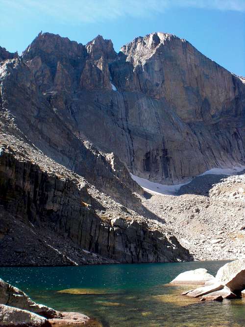 Chasm Lake Beneath Longs Peak's East Face