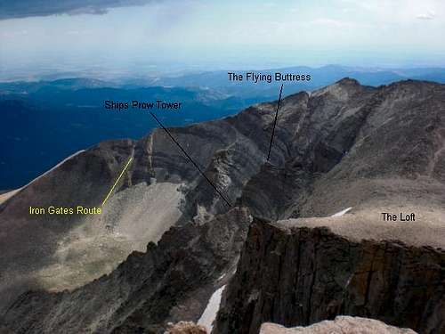 Mt. Meeker's North Face Annotated