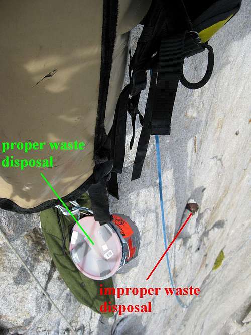 Differing big wall waste disposal methods