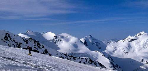 Panorama to high Forni glacier