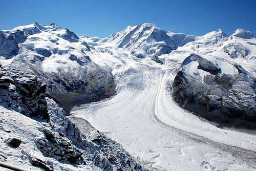 The Monte Rosa group and the Gornergletscher