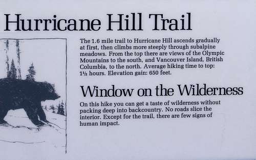 Hurricane Hill Trail TH sign