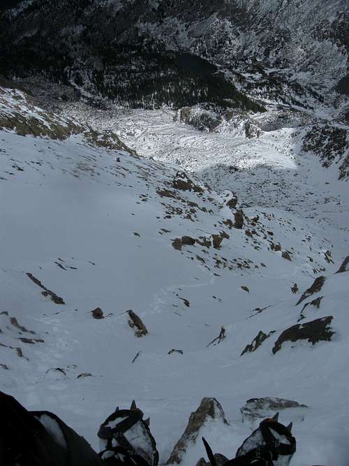 Post-holing on Angelica Couloir