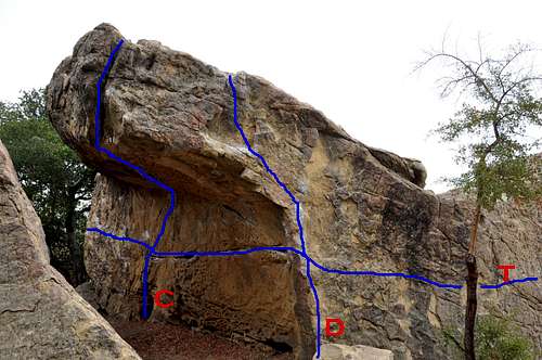 Routes of Hallway Boulder