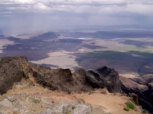 Looking down into the Alvord Desert
