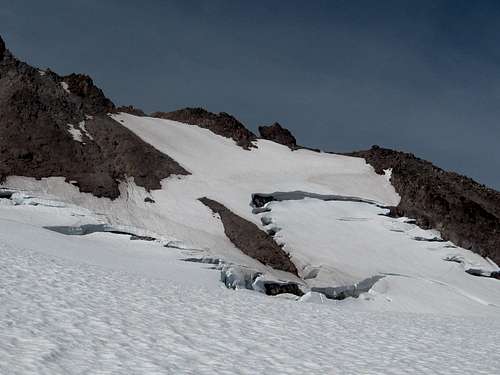 Cool glacier bergschund on the south face of Glacier Peak