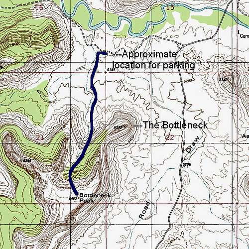 Bottleneck Mesa-- Route Map