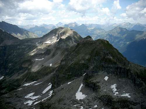 view of Mottone and Torrone Rosso from the summit