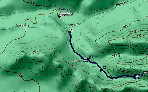 Map of Lost Canyon