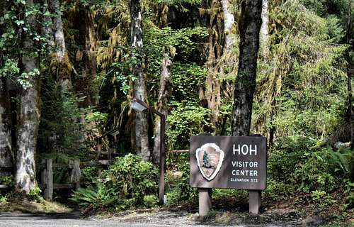 Hoh Visitors Center sign