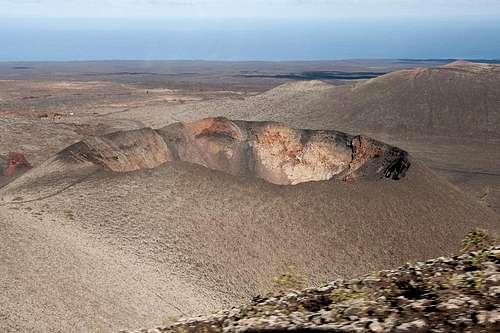 Crater at the edge of Montaña Timanfaya