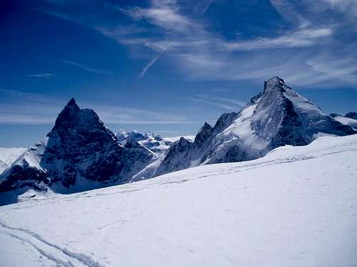 Matterhorn and Dent d'Herens...
