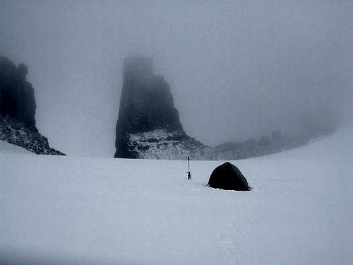 High camp at the top of the Kitchi Icefield.