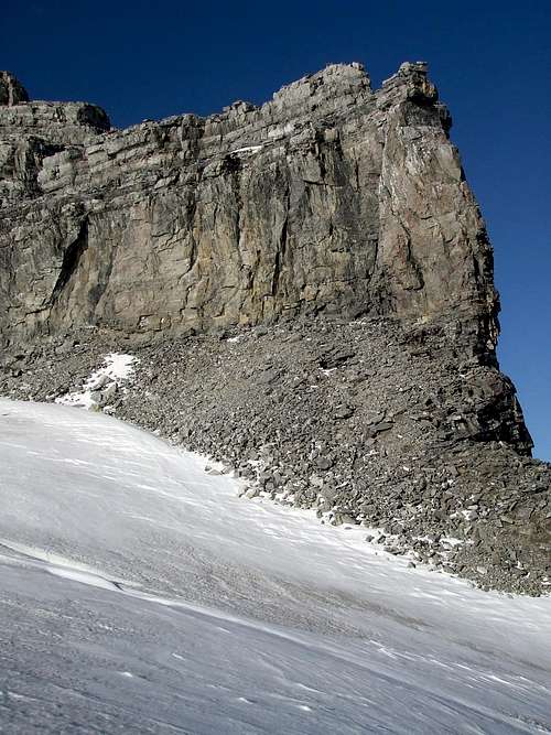 Three-frame panorama of the SW face of Mount Sir Alexander (3/3)