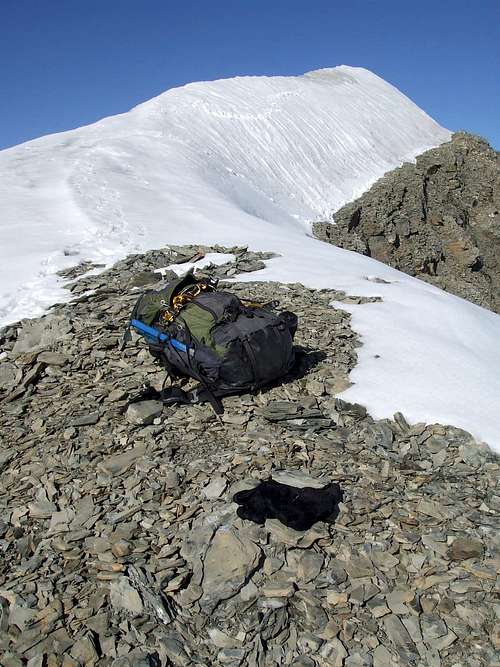 Icy summit ridge of Mount Sir Alexander