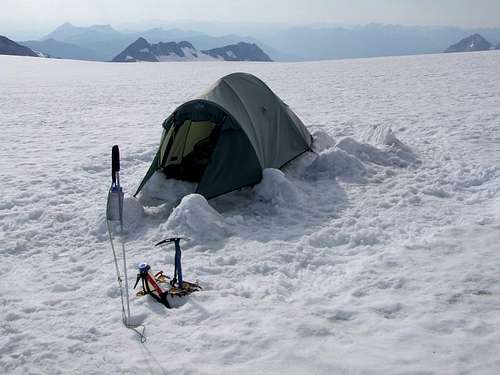 Tent perched on a pedestal
