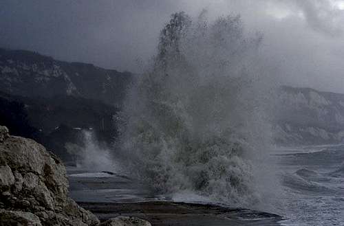 Storm in Folkestone Harbour