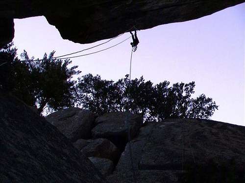 Dave Daly on the overhanging...