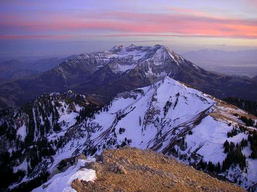 Sharing a beautiful sunset with the summit of Box Elder Peak