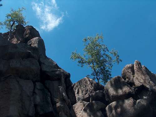 The Sokoliki rocks, famous rockclimbing spot (Rudawy Janowickie)