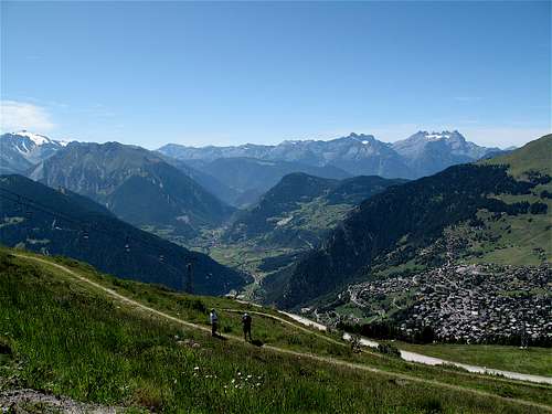 View to Verbier and the Dents du Midi from Ruinettes