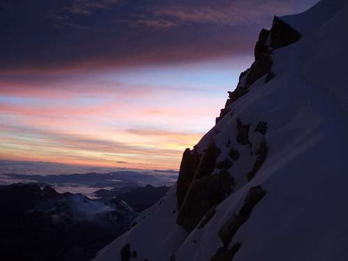 Sunrise near the summit 