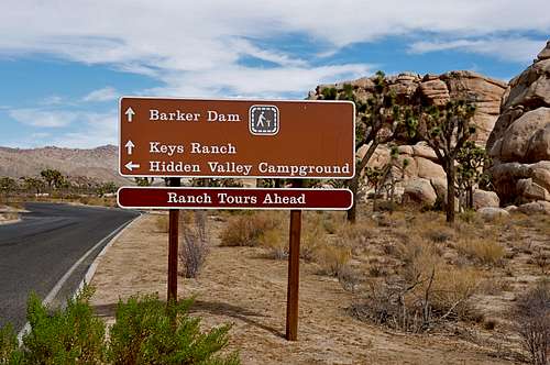 Road sign to Barker Dam