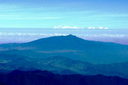 Cofre de Perote seen from the summit of Pico de Orizaba