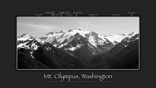 Labeled panorama of Mt Olympus